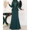 Safir green evening dress