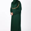 dark green zipped abaya
