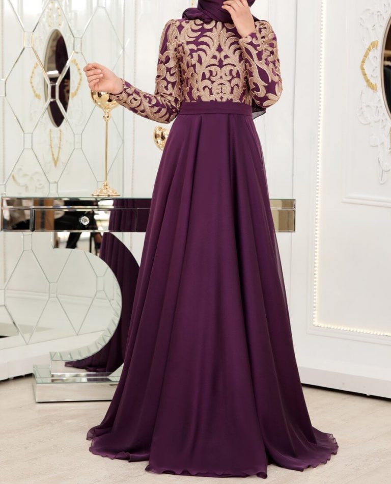Plum evening dress U.H Turkish Wear