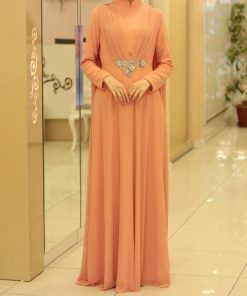 exclusive peach abaya