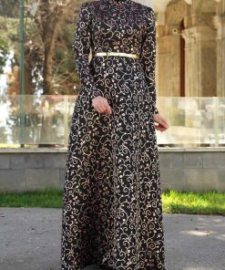 Patterned black dress
