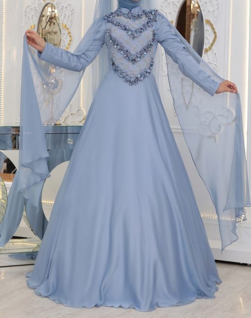 sky blue gown