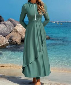 Modest teal blue swimwear  2pcs