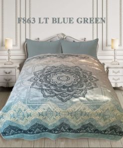 1 ply Super-Soft Mink Blanket LT Blue Green [f863queen]